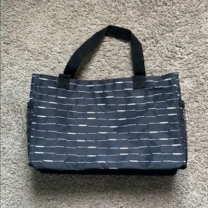 Thirty-One Navy and White Striped Tote